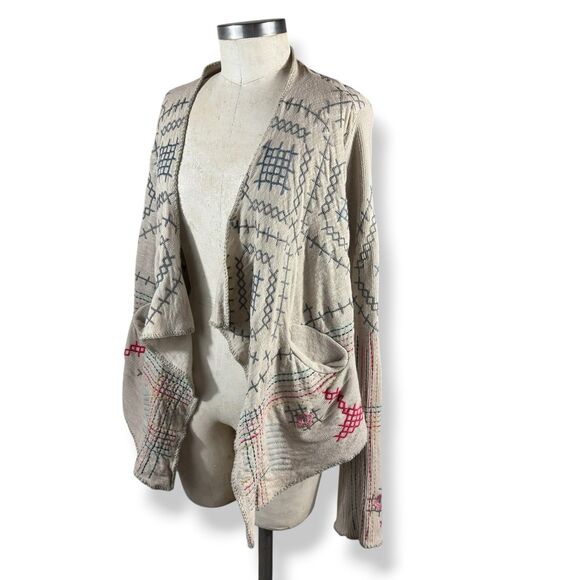 Johnny Was JWLA Biya Embroidered Cardigan Sweater Duster XS Tribal Boho Festival - Picture 3 of 9